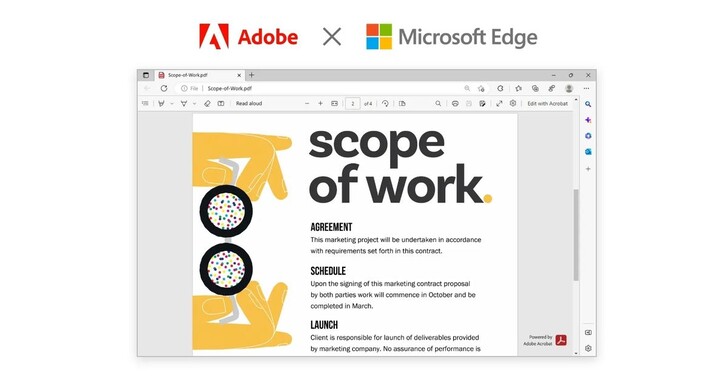 Adobe攜手微軟將PDF功能整合至Edge