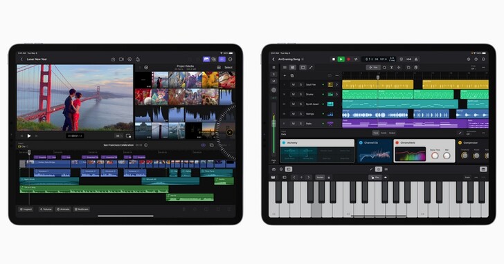 iPad變成行動工作站！Apple 推出 iPad 版 Final Cut Pro 與 Logic Pro，每月各 150 元、可免費試用 1 個月