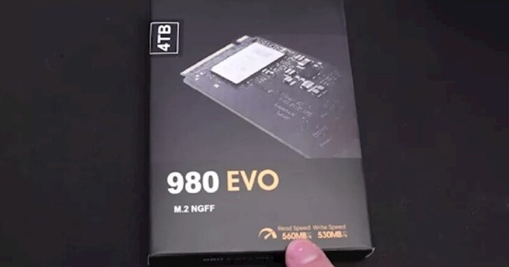 他花約台幣千元出頭買了「980 EVO」4TB SSD， 拿回實測容量僅有64GB、速度還超慢