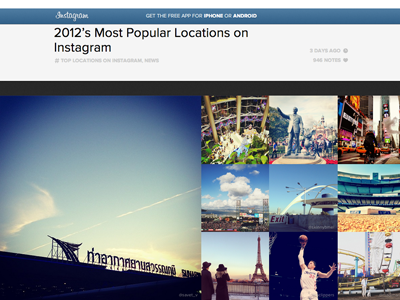2012 Instagram 熱門拍照景點大公開，曼谷國際機場奪冠