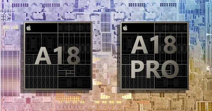 A18、A18 Pro正面和背面截圖對比，結構因GPU不同而不同