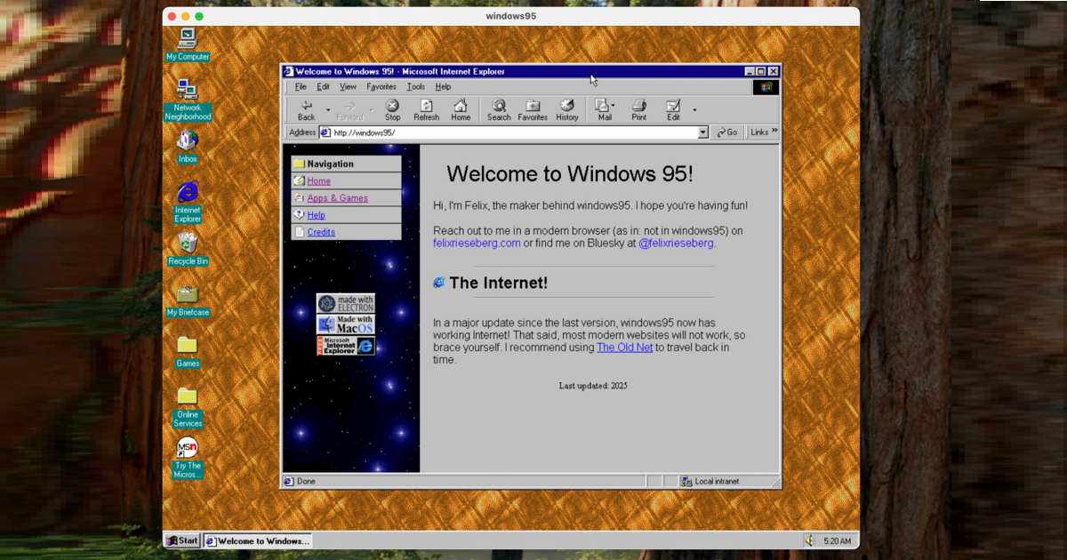 懷舊玩起來!不用重灌,一鍵重返 Windows 95 時代,支援 macOS、Linux、Windows