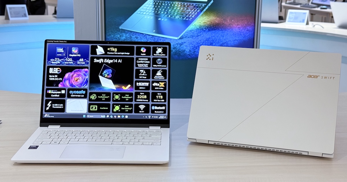 【COMPUTEX 2025】Acer 發表僅 990 克 Swift Edge 14 AI,同步 Swift Go 16 AI、 Swift Go 14 AI 擴大 Copilot+ PC 新品線