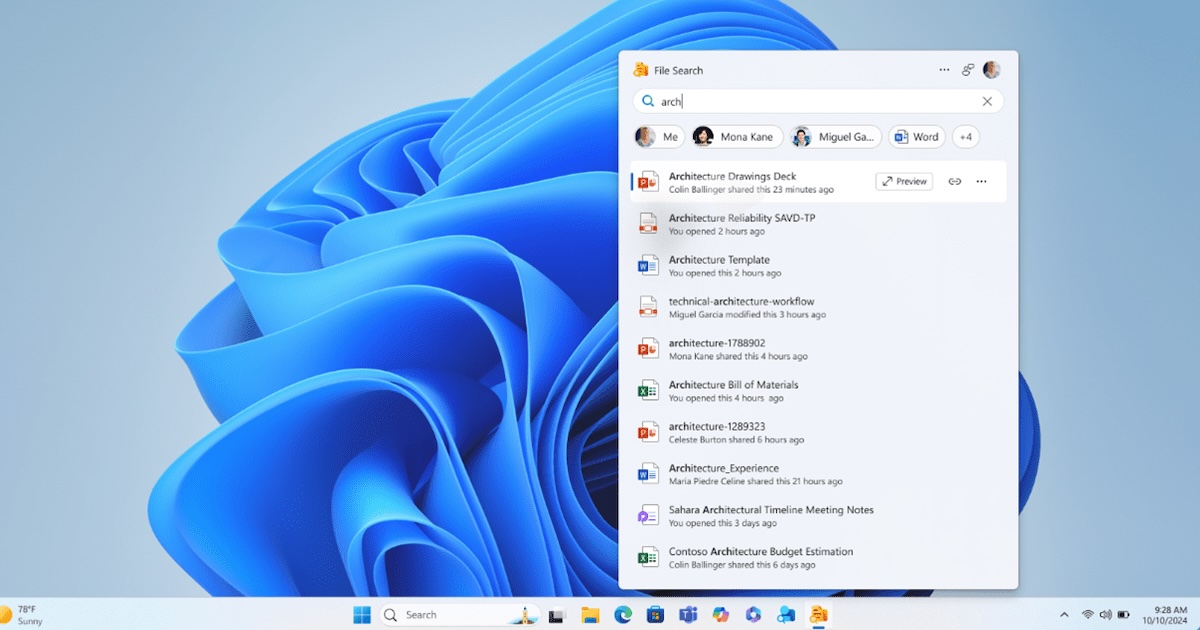 微軟強化 Windows 11 工作列，推出 Microsoft 365 檔案搜尋、行事曆、聯絡人應用