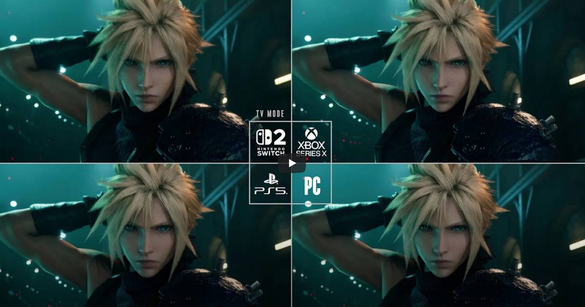 SE 公開《Final Fantasy VII Remake》多平台畫面對比,Switch 2 畫質表現不輸 PS5、PC?