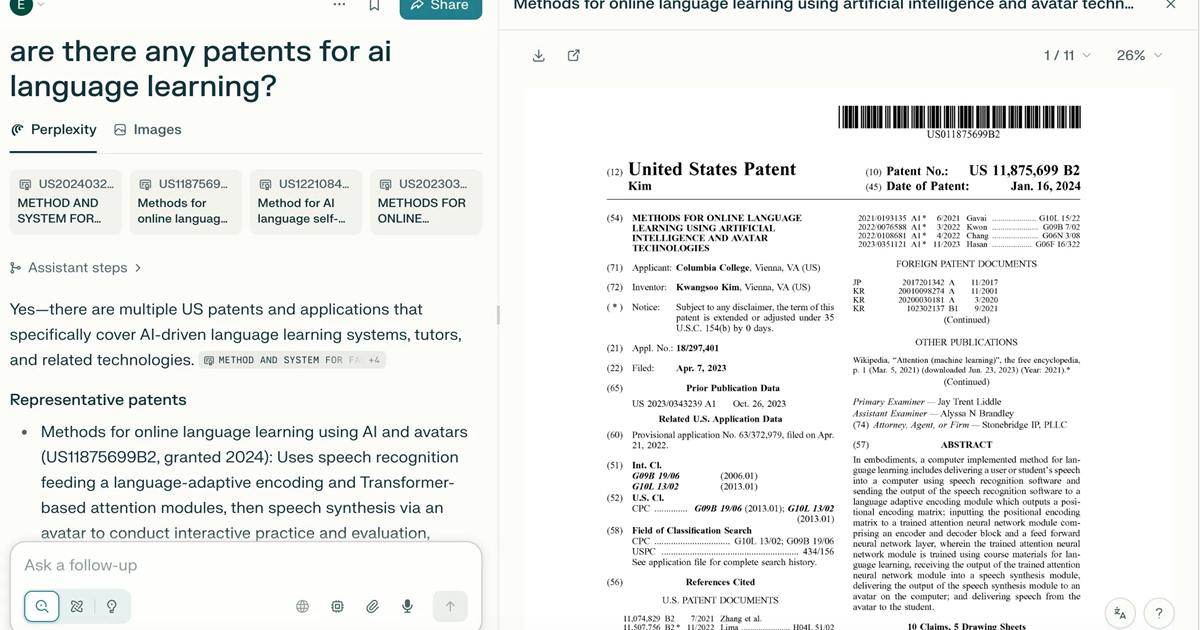 Perplexity 推出 AI 專利搜尋工具　用自然語言就能找專利、還附摘要