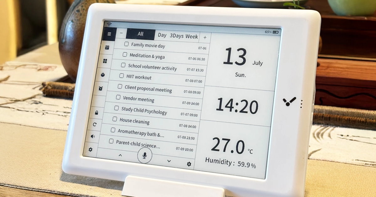 NarTick E-Ink Calendar電子紙行事曆，可同步多種服務還可串連ChatGPT