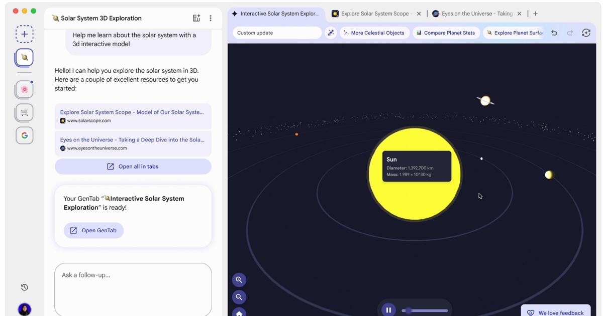 Google 推出 AI 瀏覽器「Disco」實驗工具！分頁一鍵「轉生」變 App，排行程、做報告神救援