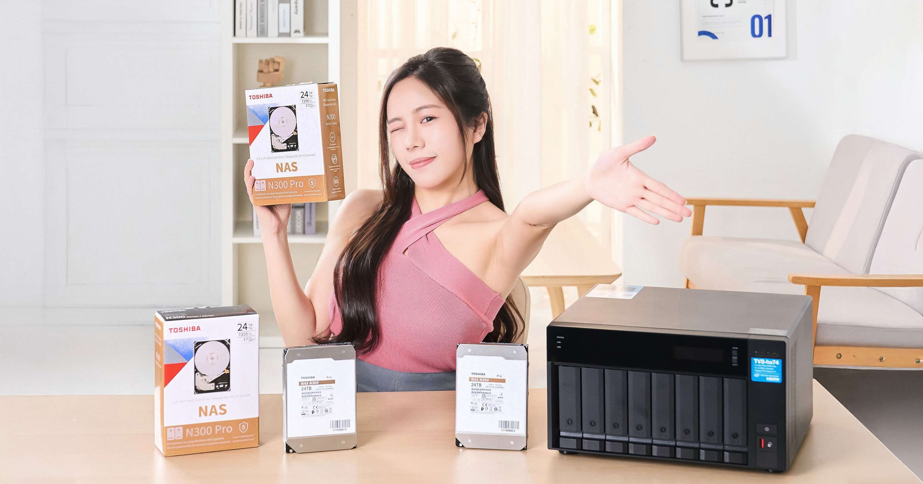 重要資料安心存，大檔傳輸更省時：Toshiba N300 Pro 24TB × QNAP TVS-h874 專為中小企業與工作室打造的安全高速儲存解決方案
