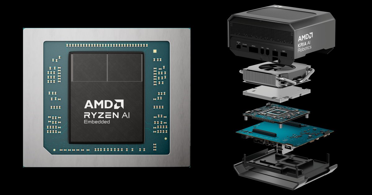 AMD推出Ryzen AI Embedded X100系列處理器，搭配Kria AI解決方案加速機器人與實體AI發展