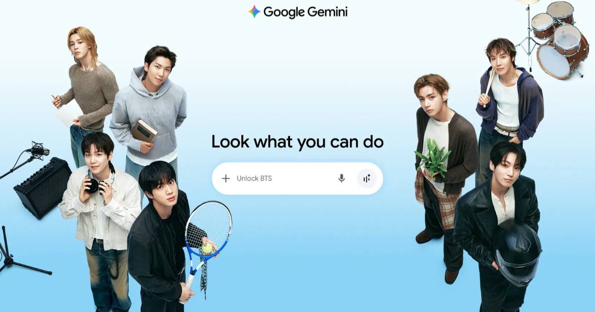 Google 攜手 BTS 推出四大互動體驗！Gemini App 限時解鎖防彈少年團日常與專屬功能