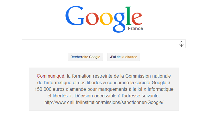 Google 法國被罰在首頁刊登處罰公告，「不作惡」信條再被抹黑？
