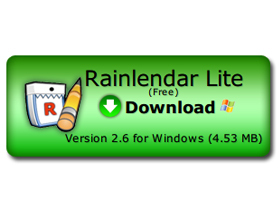 輕巧月曆桌面貼：Rainlendar