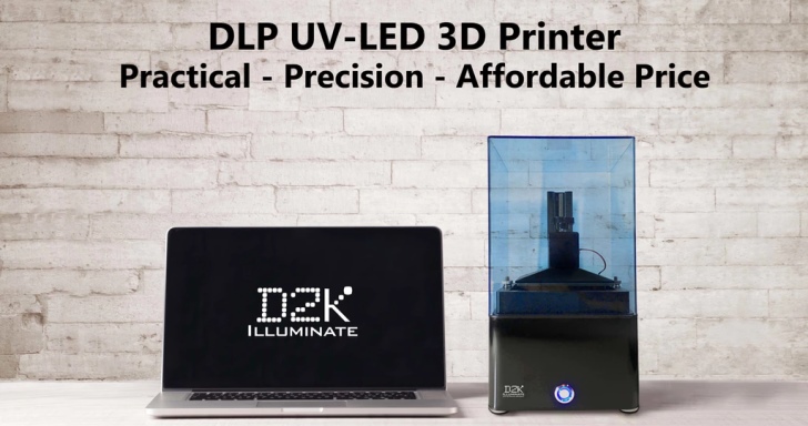 D2K Illuminate平價數位光處理3D印表機，具備573PPI精細度