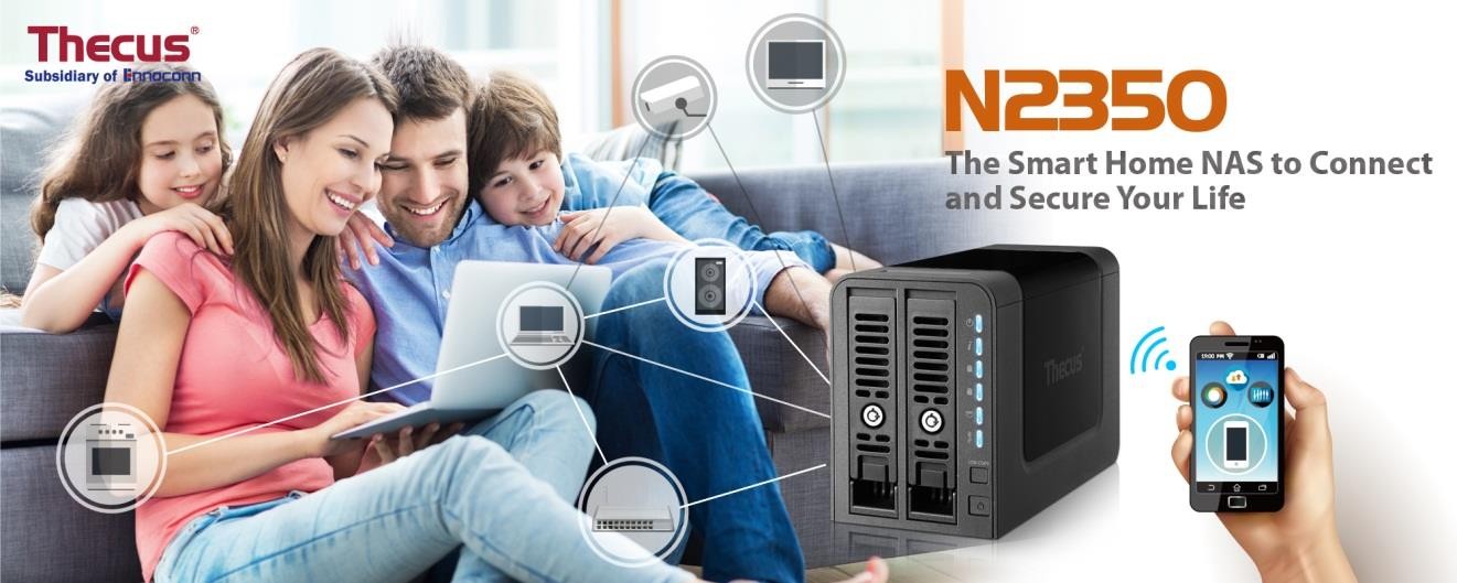 Thecus 推出最新一代入門級，推出最新一代入門級 2-bay NAS - N2350，智慧家庭網路儲存裝置讓智慧生活隨手可得！