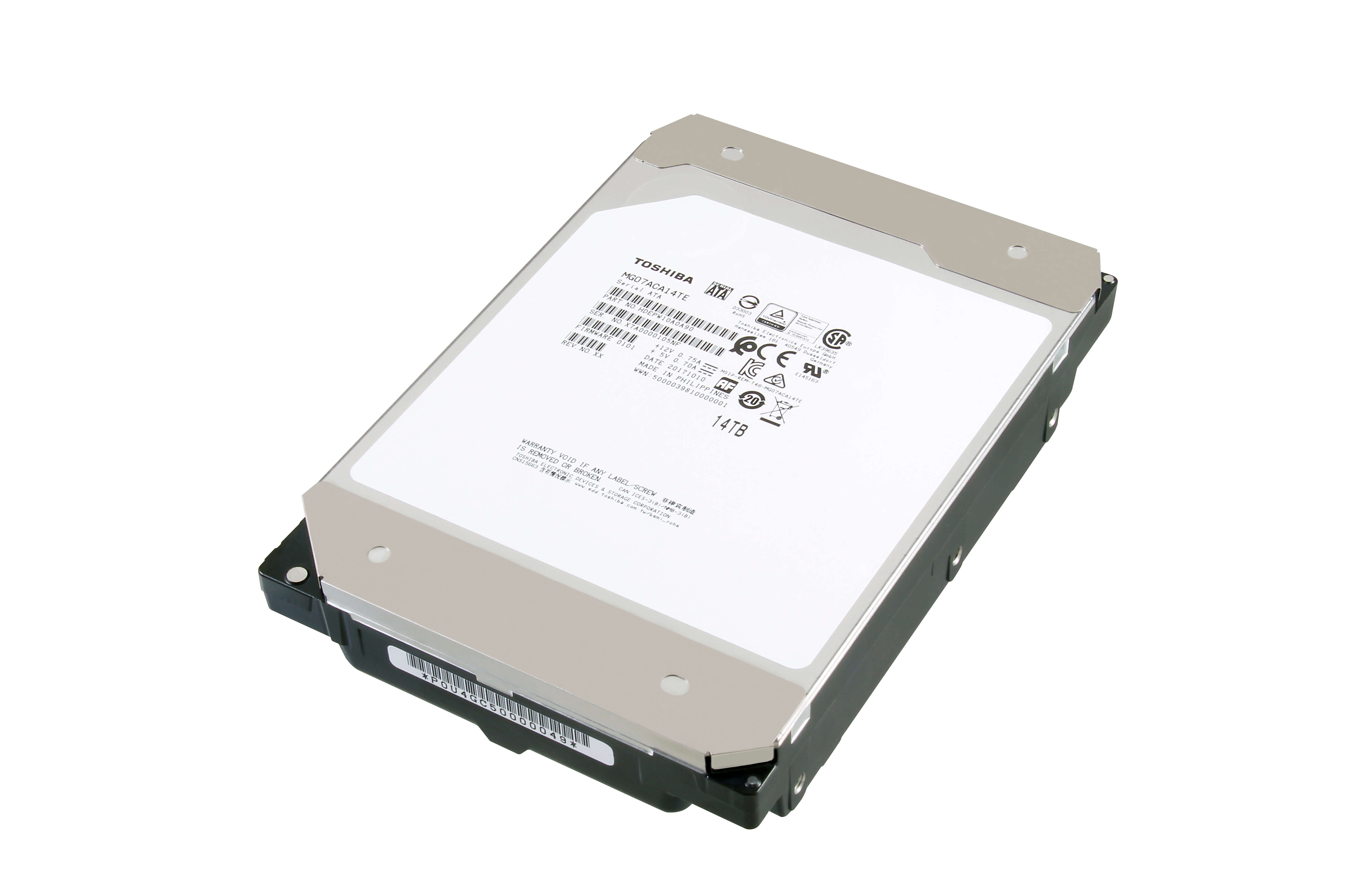 TOSHIBA推出全球首款傳統式磁記錄14TB硬碟！