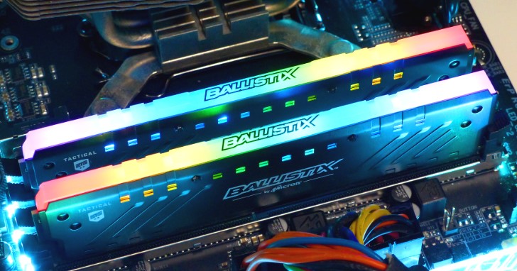 Micron 電競參一腳，可自行抽換與設計導光條 Ballistix Tactical Tracer RGB DDR4 記憶體模組