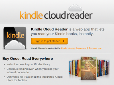 Amazon 推出 Kindle Cloud Reader，用瀏覽器就能看書