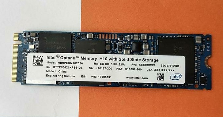 Intel Optane Memory H10 整合 3D XPoint 與 QLC NAND 閒魚開賣，512GB 工程版新台幣 2,450 元