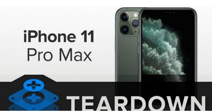 iFixit正式拆解蘋果iPhone 11 Pro Max，超大的L形電池、雙重主機板設計