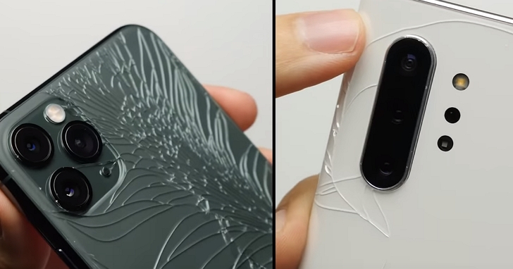 iPhone 11 Pro Max對決三星Galaxy Note10+跌落測試：誰的螢幕、玻璃背蓋最耐摔？