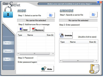 Our Secret：秘密資料藏進普通檔案，被攔截還是很安全