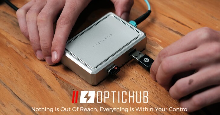 透過光纖轉接全功能USB Type-C，Optichub讓你的Type-C Hub延伸300公尺