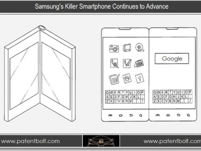 Samsung 多螢幕摺疊行動裝置， 無接縫雙螢幕、摺疊卡榫設計流出