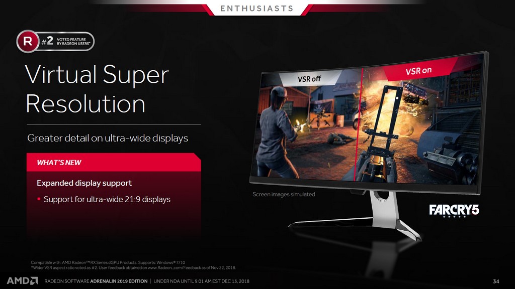 Virtual Super Resolution 功能加入 21：9 螢幕支援