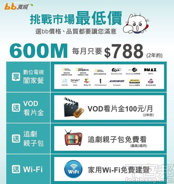 第四台的網路事業也在進步當中，憑藉著佈線優勢，寬頻上網價格通常都比電信業者便宜許多。