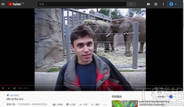 YouTube的第一隻影片「Me at the zoo」，由網站創始人之一的Jawed Karim上傳，當時還沒有Vlogger概念，畫質也僅有240P。