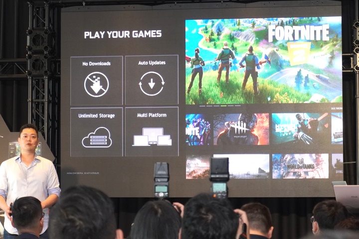 NVIDIA亞太區技術行銷總監嚴永信表示GeForce NOW可以提供NVIDIA RTX光線追蹤、DLSS人工智慧畫面強化等PC遊戲才有的功能，大幅提升遊戲體驗。