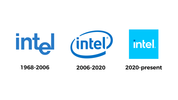 Intel標誌進化Intel過去曾換過兩次Logo，今年則是第三次變更企業Logo，且未來除了經典「英特爾藍」之外，官方也會推出套用不同顏色的多彩商標。