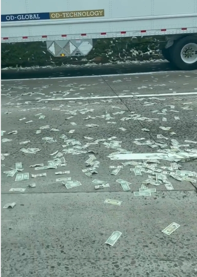 加州高速公路急封閉，原因是運鈔車意外「洩鈔」導致整條路上的司機都瘋了