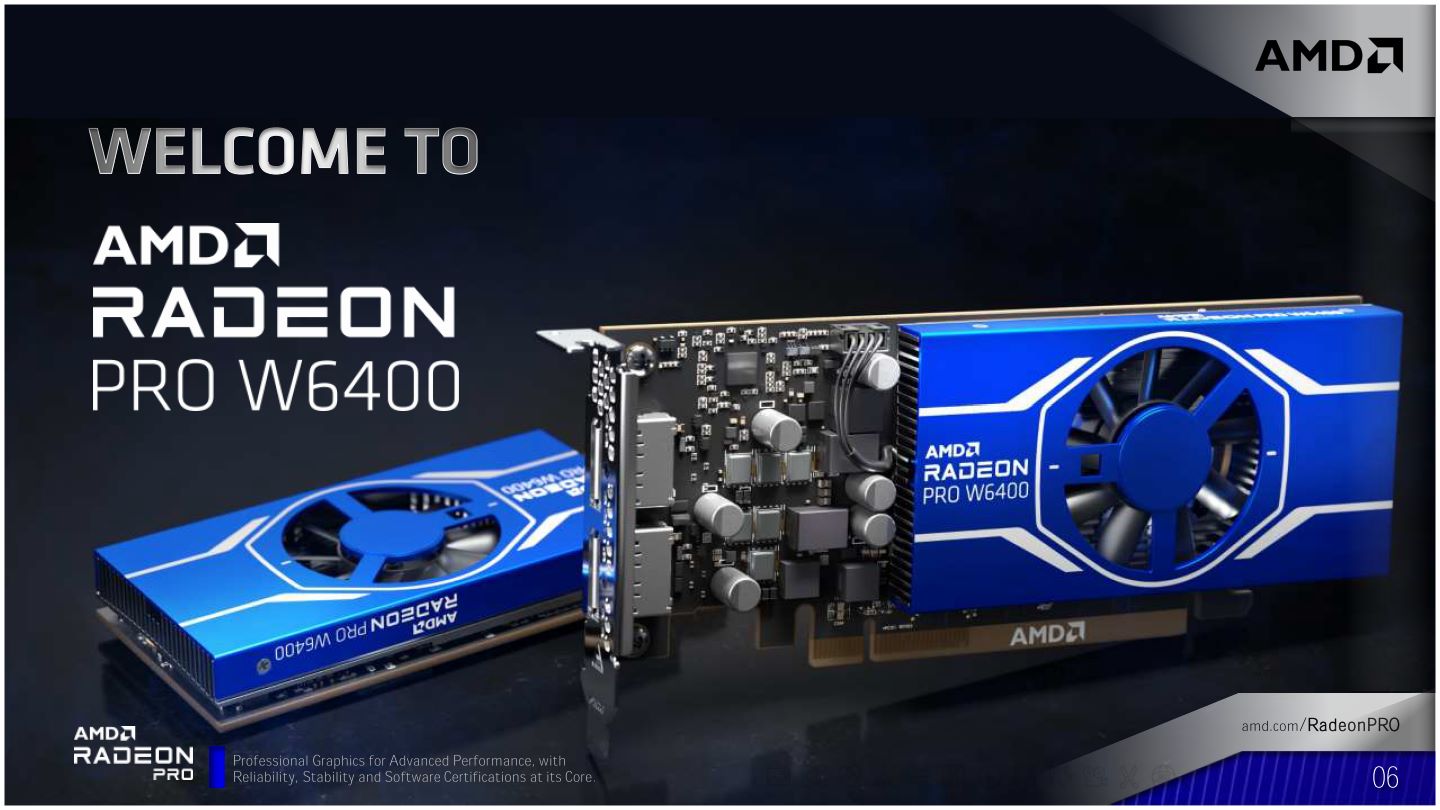 Radeon PRO W6400是AMD最新推出的專繪圖卡。