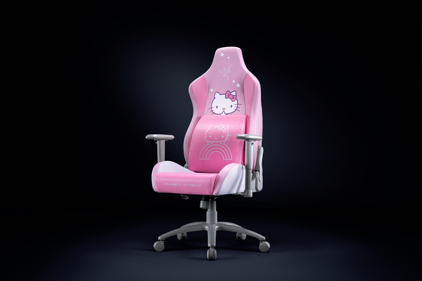 Razer Iskur X – Hello Kitty and Friends Edition 電競椅 建售價：NT$15,490；Razer Lumbar Cushion – Hello Kitty and Friends Edition腰枕 建售價：NT$1,899。
