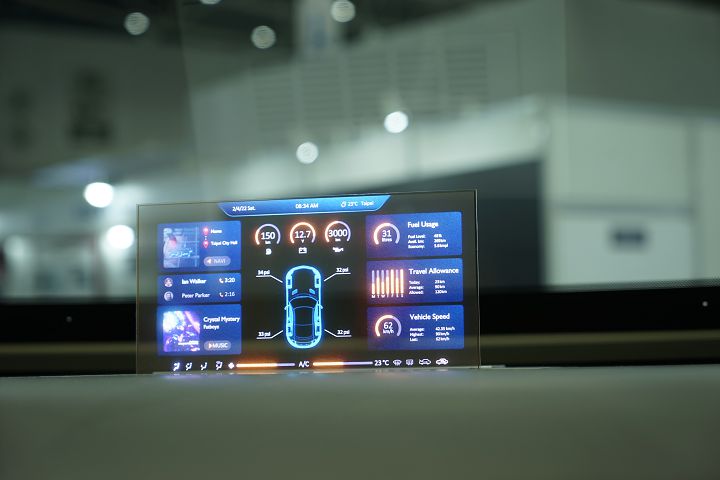 11.6 吋 24:9 車用 MicroLED 顯示器，可做為汽車控台。