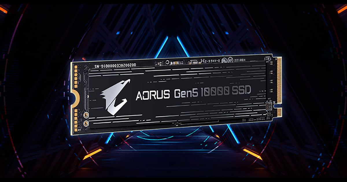 GIGABYTE AORUS Gen5 10000 SSD系列固態硬碟採用頻寬再次翻倍的PCIe Gen 5x4介面。