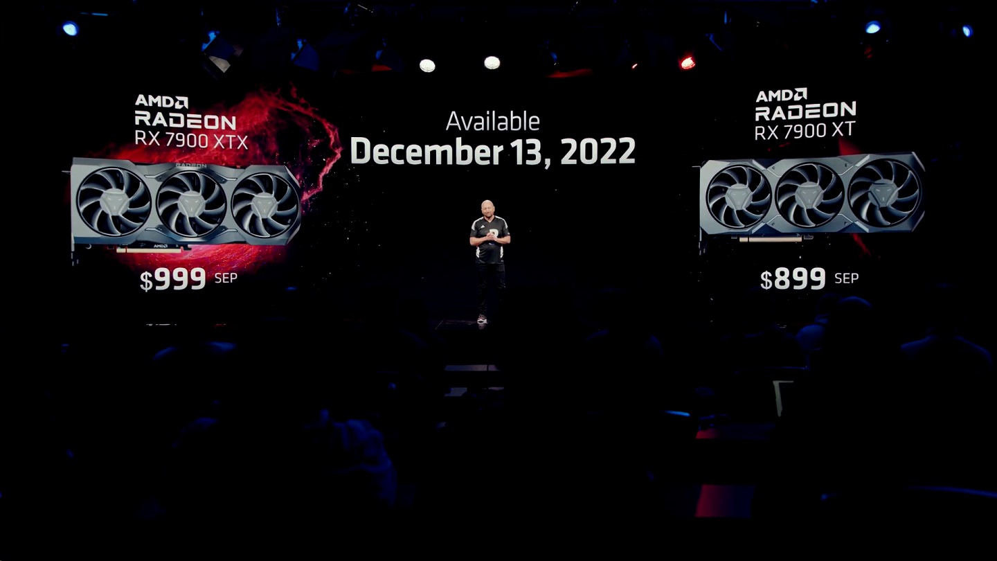 Radeon RX 7900 XT / RX 7900 XTX顯示卡將以美金999、899元（約合新台幣32,480、29,230元）的價格於2022年12月13日發售。
