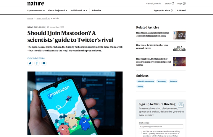 離開Twitter！大批科家和者轉戰新的去心平社群平台Mastodon