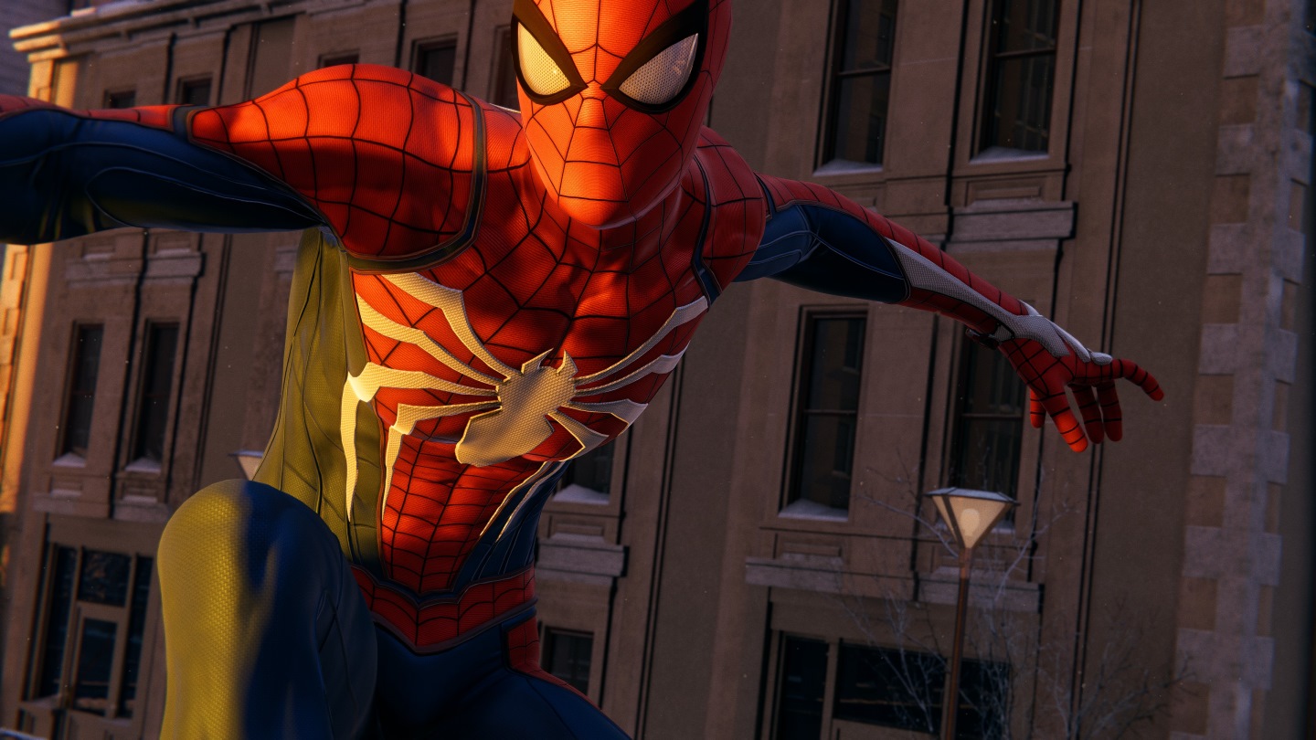 The textures and textures of Spider-Man's costume are also quite realistic.