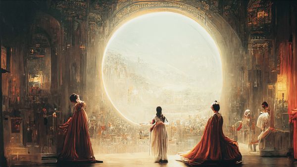 這幅 AI 畫的作品《Théåtre D'opéra Spatial》得到比賽首獎，引起許多討論和。