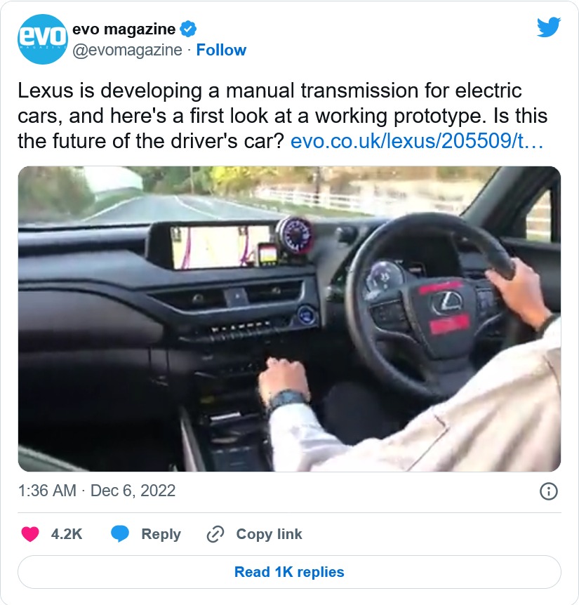 多一舉？LEXUS在開發一種「虛擬手排」使電動汽車更有駕駛樂趣