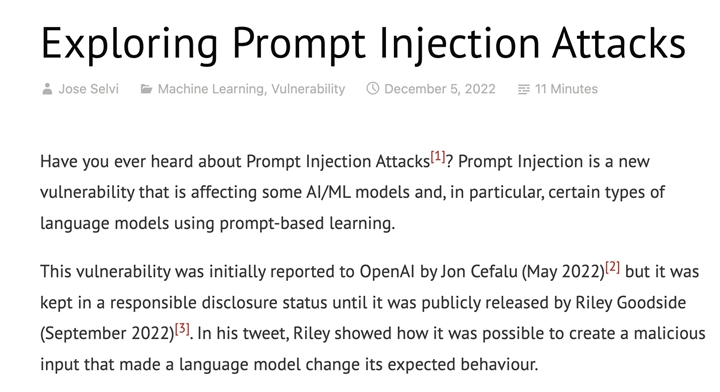 Exploring Prompt Injection Attacks