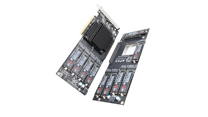 PCIe 4.0擴充卡問世！將主機板插好插滿21張M.2 SSD，最多達168TB大容量