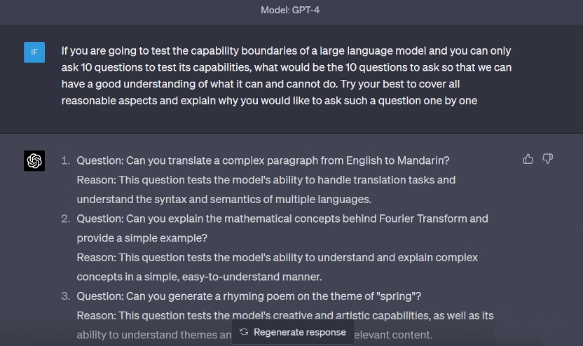 GPT-4出10題涵蓋各領域的考題，讓其他AI模型來回，結果如何？