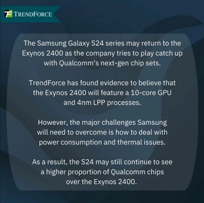 傳 Exynos 2400 版三星 Galaxy S24 系列手機明年推出，4nm LPP 節點製程