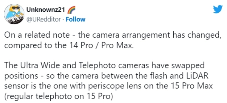 蘋果 iPhone 15 Pro Max 將採用新的相機佈局，因載潛望式鏡