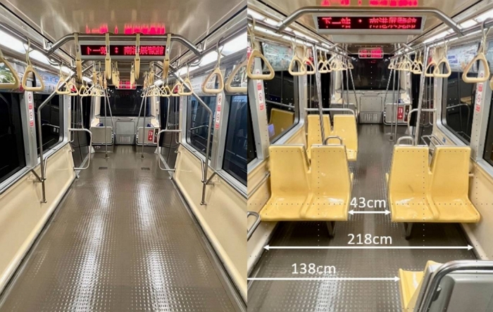 北捷試辦車型空間優化，文湖線2、3節車廂座椅拆光增加載客數