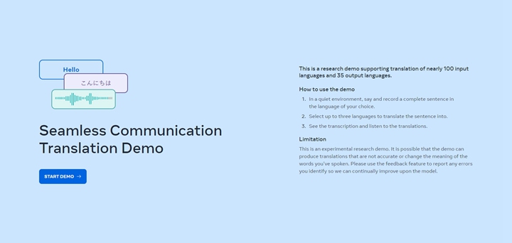 Demo網頁連結：Seamless Communication Translation Demo